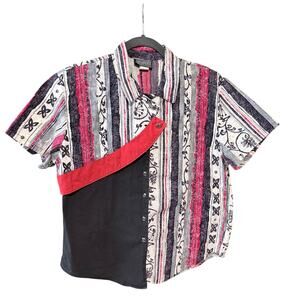 Vintage western roughrider 100% cotton button front short sleeve shirt large USA